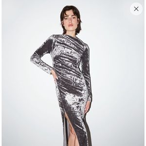 & other stories grey velvet dress NWT